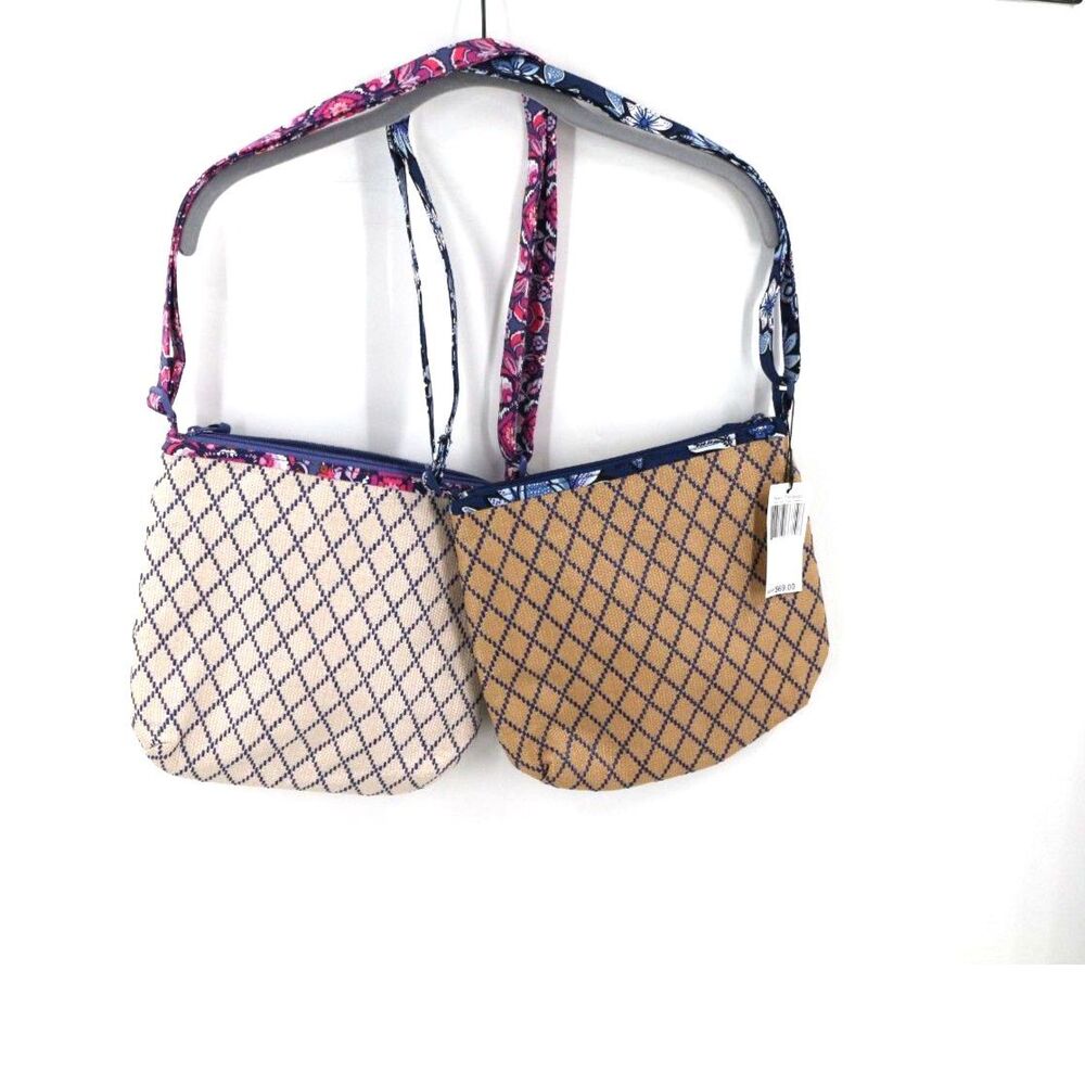 Vera Bradley Beach Crossbody Bag Set of 2 Woven Contrasting Trim NEW - Picture 2 of 7